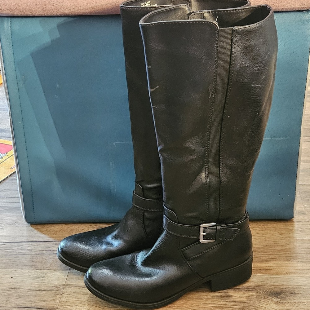 Croft & Barrow Black Tall Boots Womens 9.5M Ortholite Wide‎ Calf
